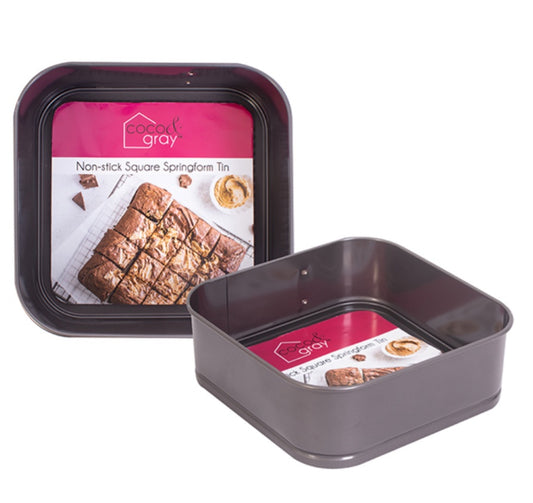 Square non stick spring form cake tin image 0