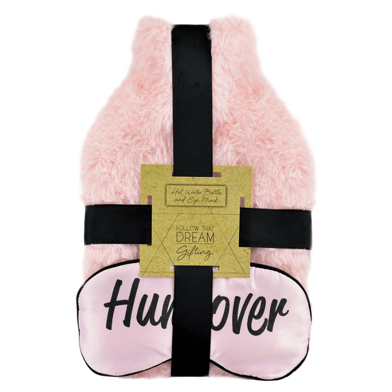 Hot water bottle & eye mask set - hungover