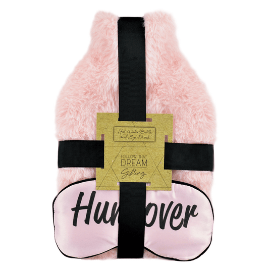 Hot water bottle & eye mask set - hungover