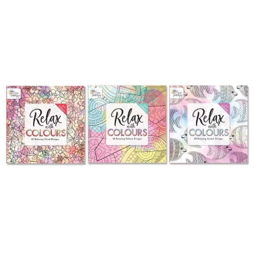 Relax with colours colouring book image 0