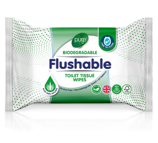 Flushable toilet tissue wipes image 0