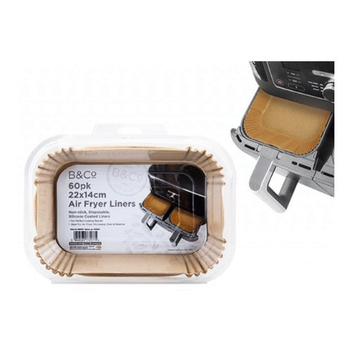 Rectangular air fryer liners 60 pack (brown in clear case) image 0