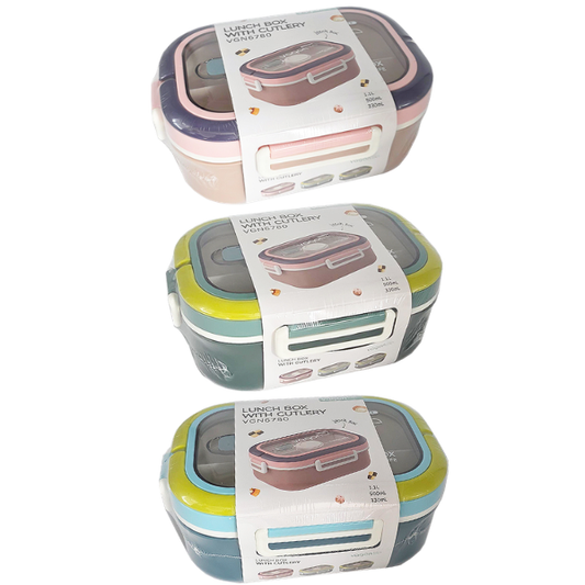 Vagonlife multi-compartment lunch box with cutlery