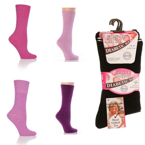 Ladies diabetic socks - assorted 3 pack image 0