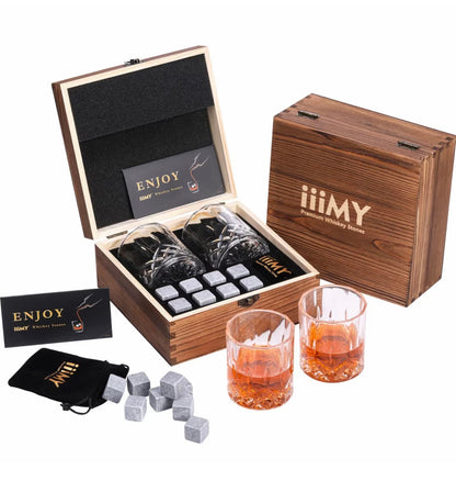 Whisky stones & glasses gift set