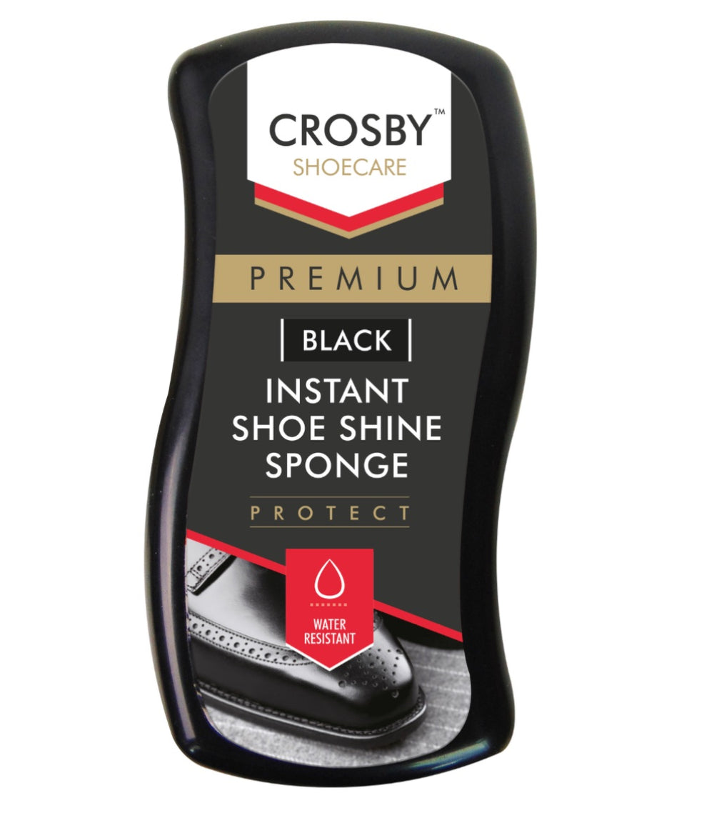 Black instant shoe shine sponge image 0