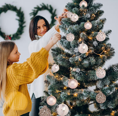 Christmas tree bauble set - 18 piece rose gold