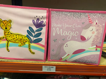 Girls storage cube - cheetah image 1