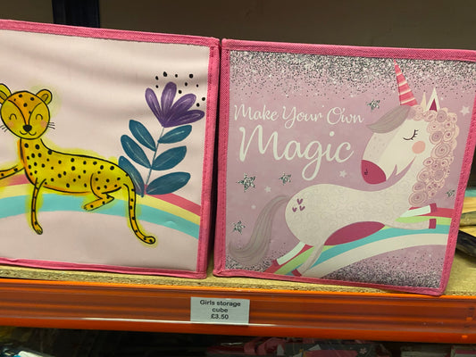 Girls storage cube - cheetah image 1
