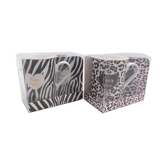Animal print mug gift set