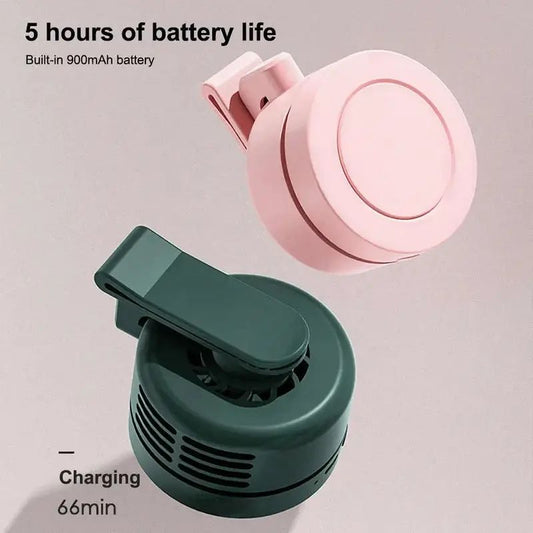 Clip on rechargeable mini fan (green)