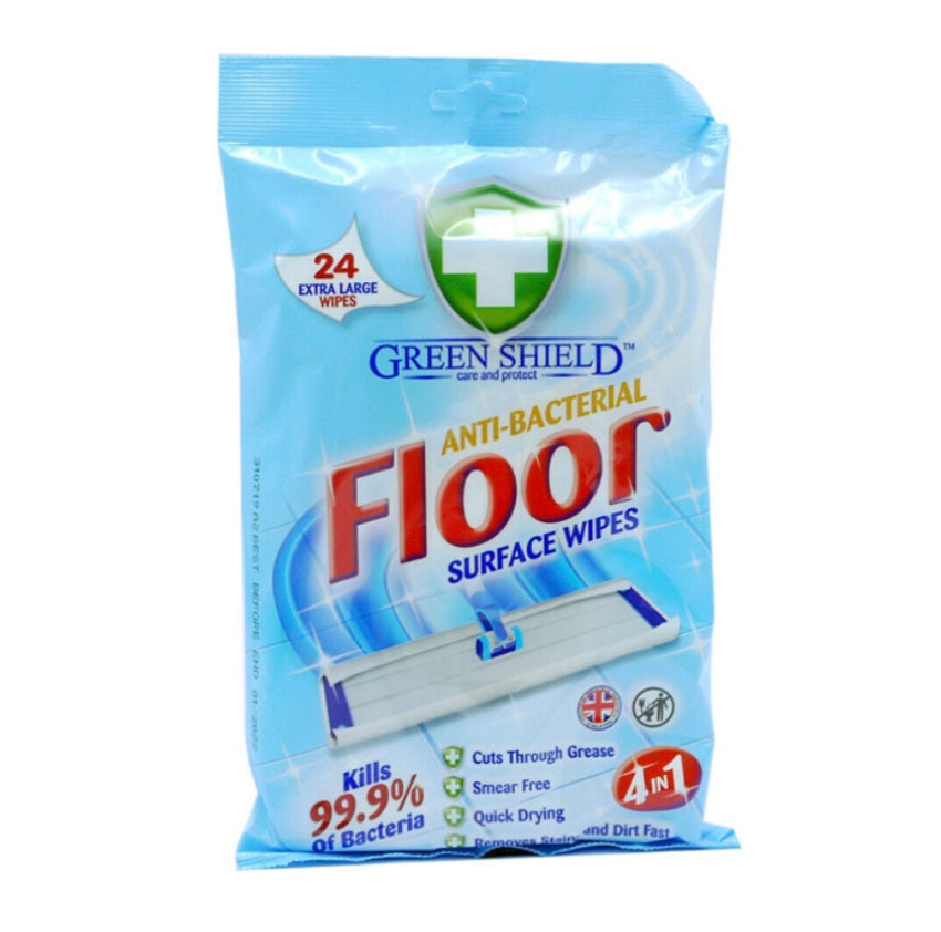 Green shield antibacterial floor wipes image 0