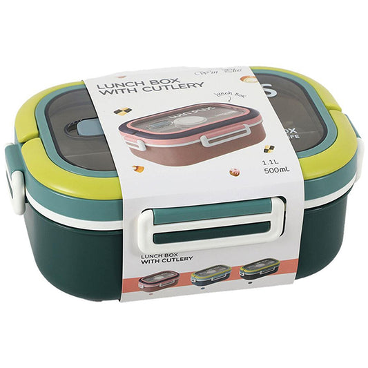 Vagonlife multi-compartment lunch box with cutlery