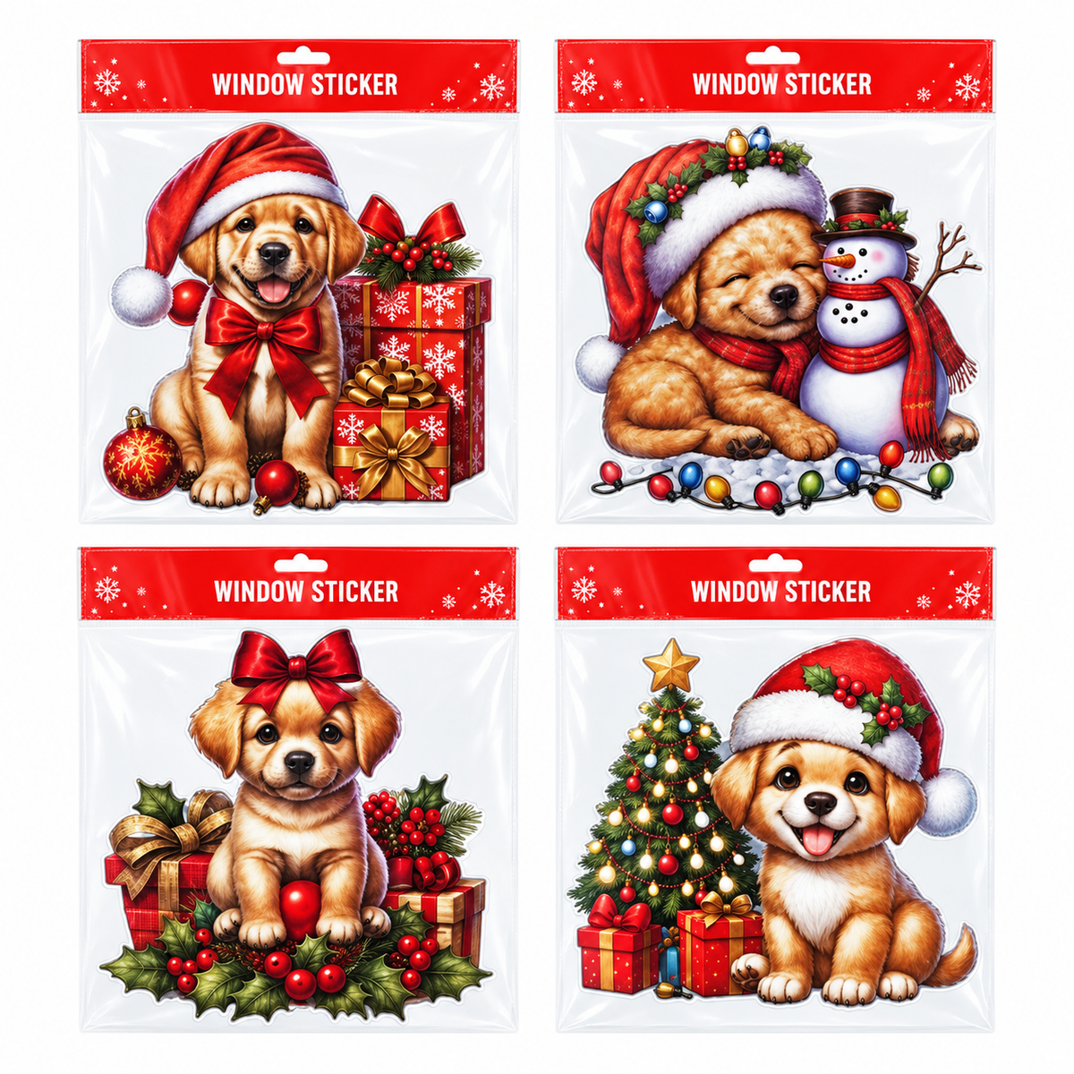 Christmas pet laser window cling
