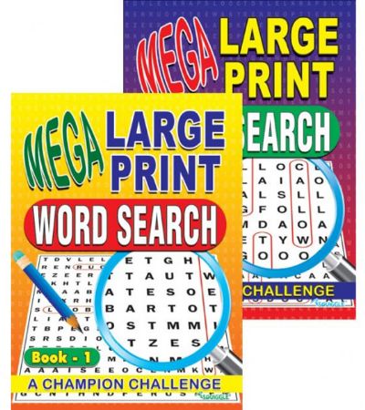 A4 mega large print word search