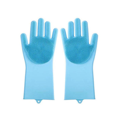 Silicone scrubbing gloves