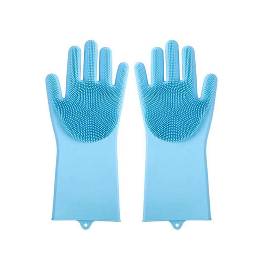 Silicone scrubbing gloves