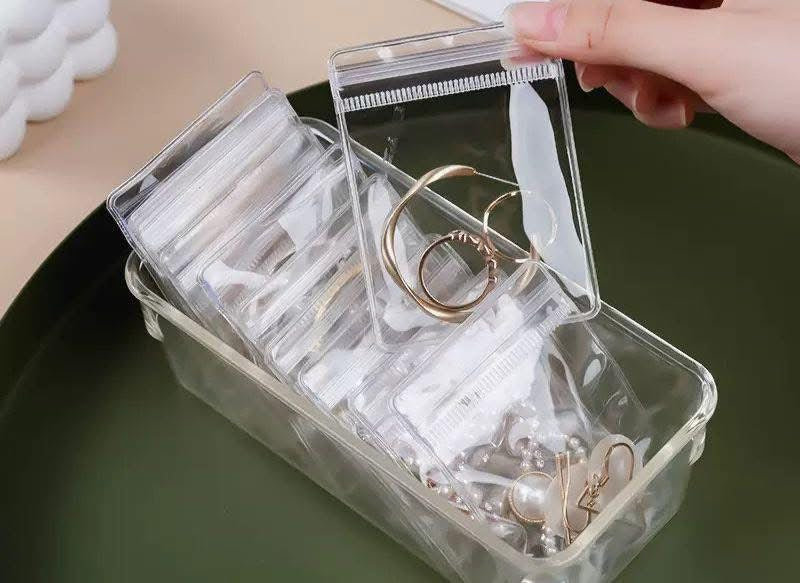 Clear jewellery pouches 10 pack