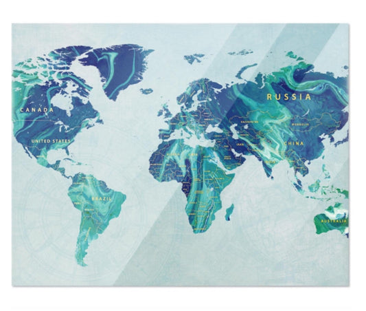 World map glass worktop saver image 0