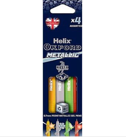 Helix Oxford metallic gel pens 4 pack image 0
