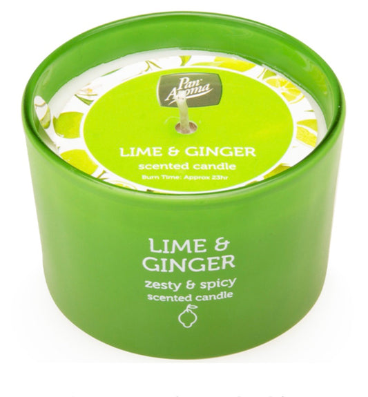 Coloured candle jar - lime &amp; ginger image 0