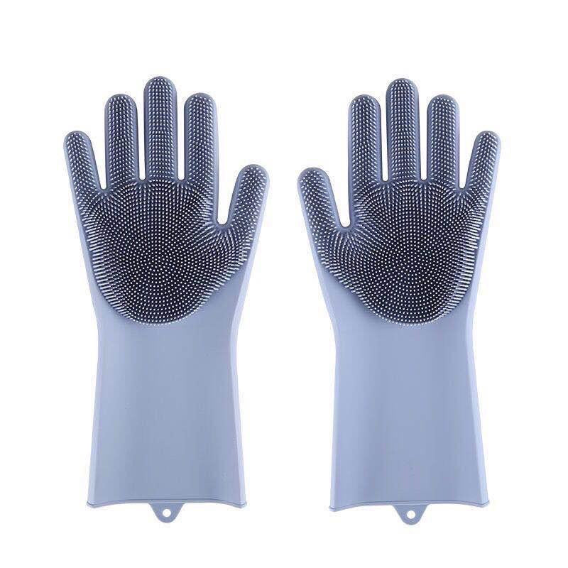 Silicone scrubbing gloves
