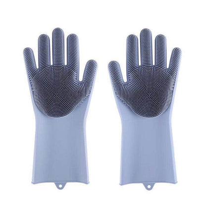 Silicone scrubbing gloves