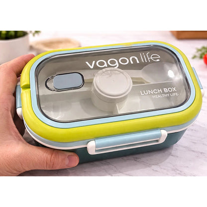Vagonlife multi-compartment lunch box with cutlery
