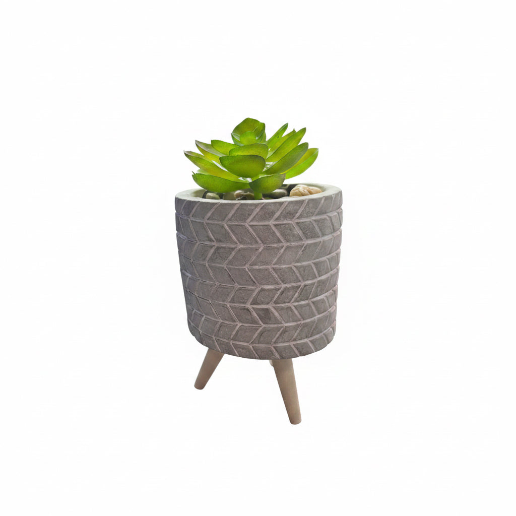 Artificial plant in pot on stand