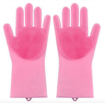 Silicone scrubbing gloves