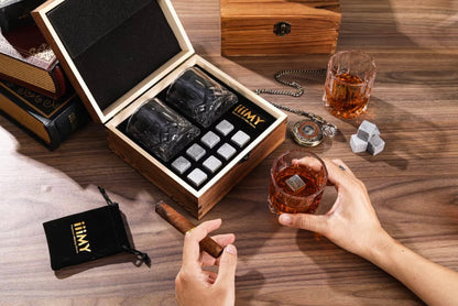 Whisky stones & glasses gift set