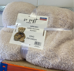 Super soft teddy throw - kingsize beige