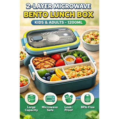 Vagonlife multi-compartment lunch box with cutlery