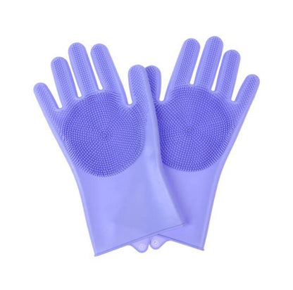 Silicone scrubbing gloves