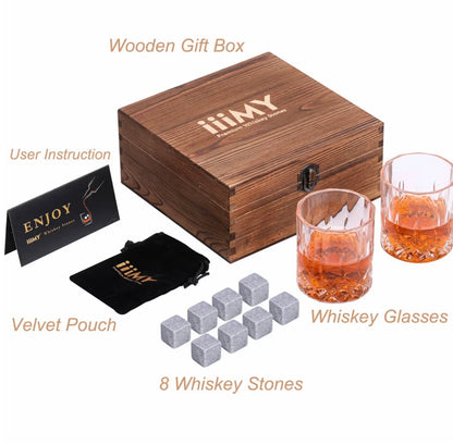 Whisky stones & glasses gift set