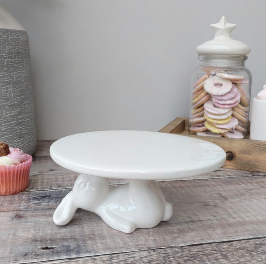 Ceramic rabbit cake display stand 17cm