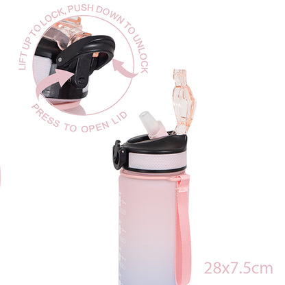 Ombré sports timer bottle - pink