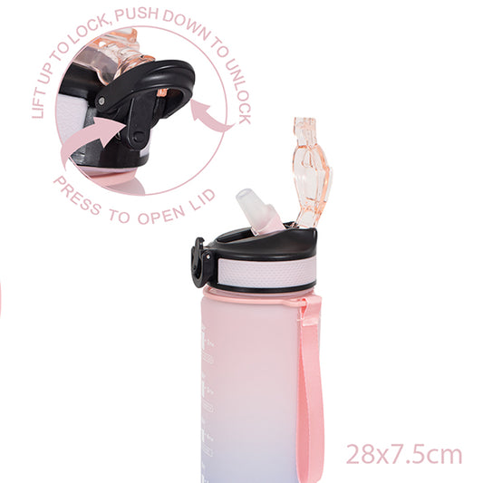 Ombré sports timer bottle - pink