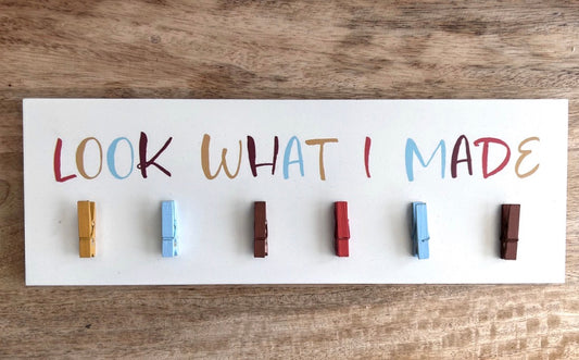 Look what I made MDF sign with pegs