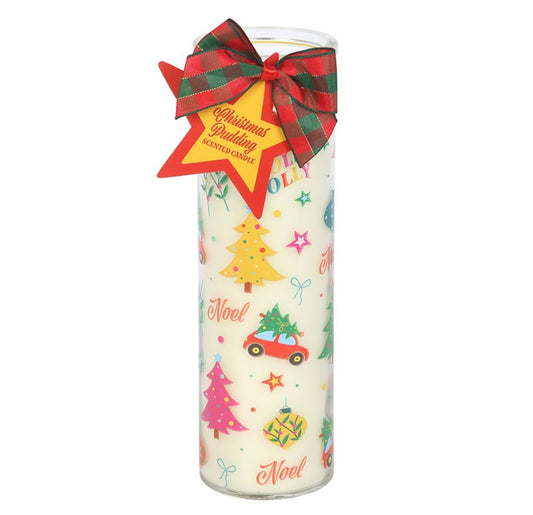 Tube candle - nostalgic Christmas print