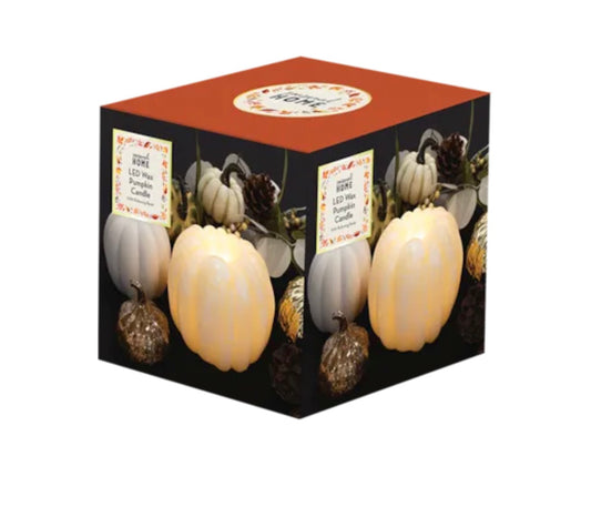 Autumnal LED wax pumpkin candle