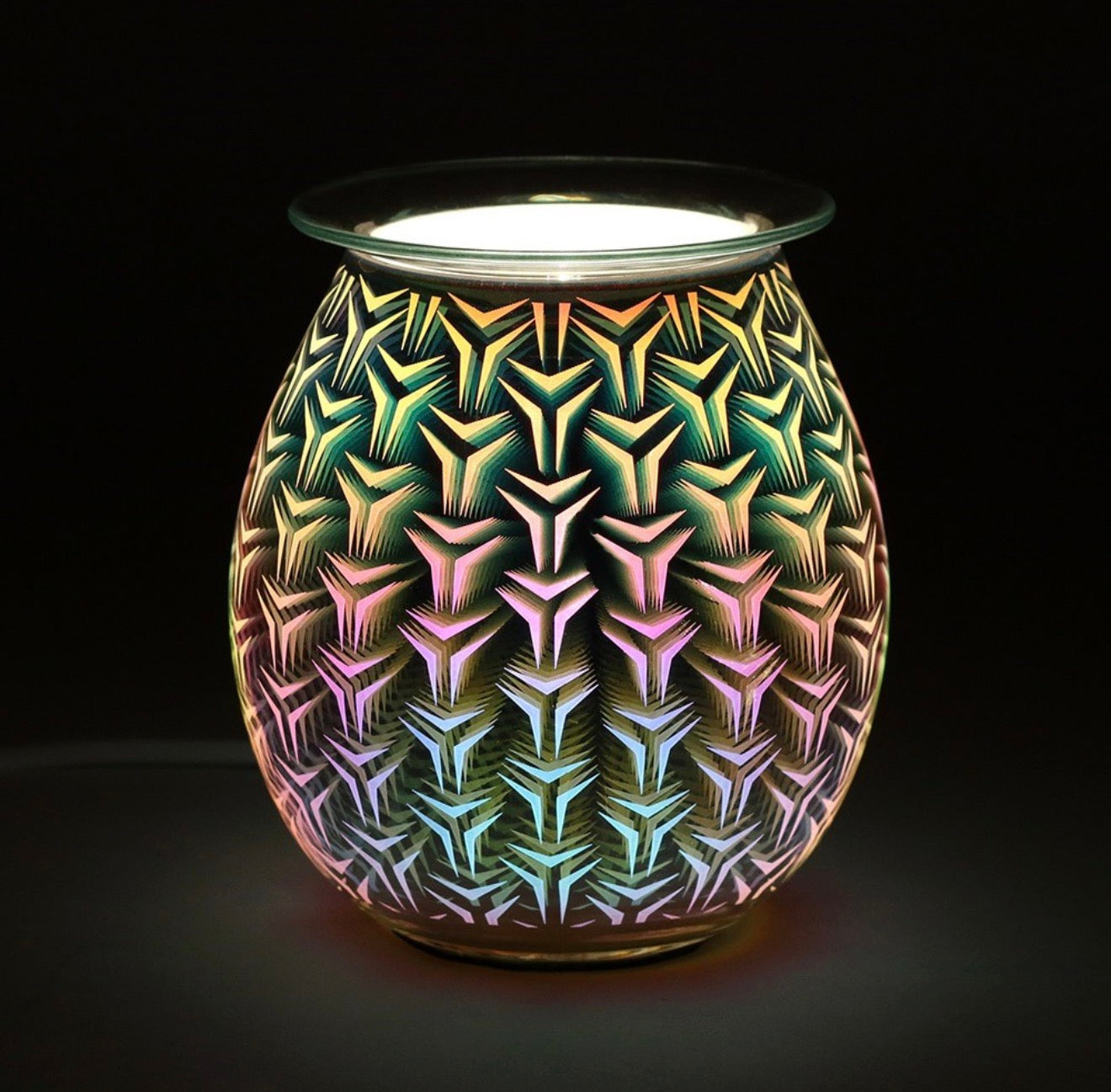 3D geometric light up electric oil burner
