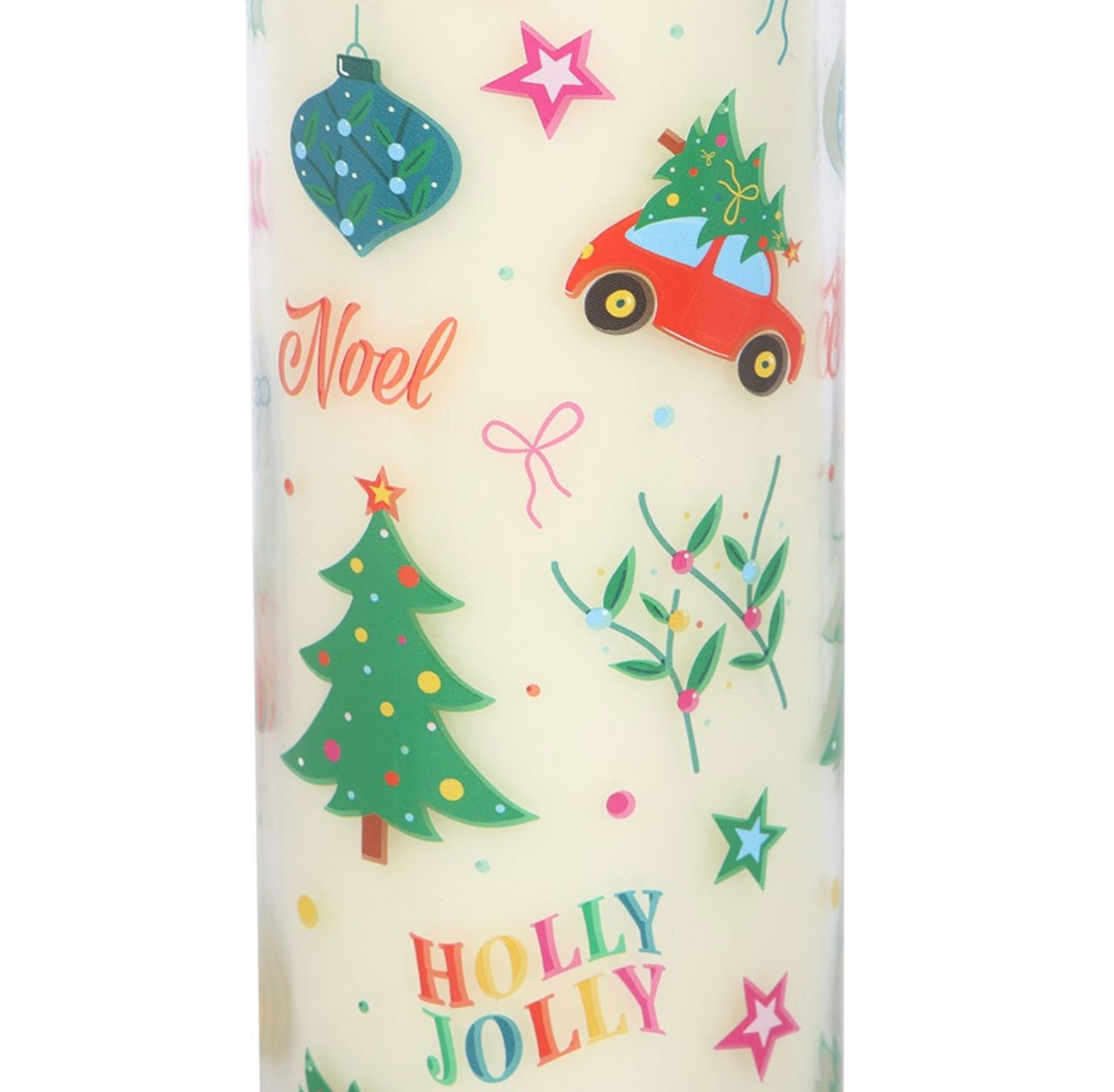 Tube candle - nostalgic Christmas print