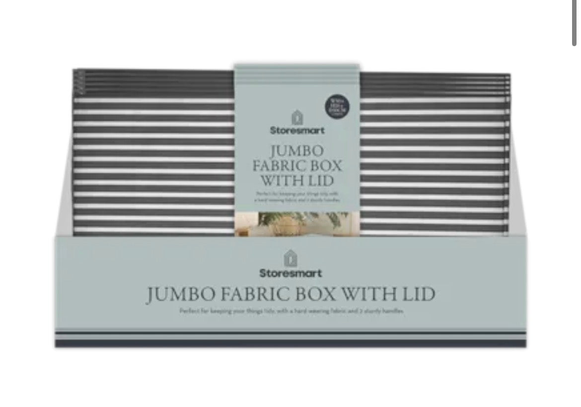 Jumbo fabric box with lid