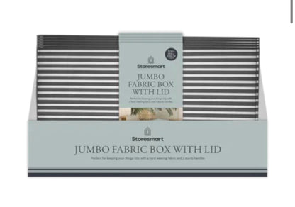 Jumbo fabric box with lid
