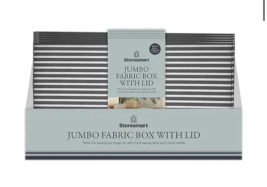 Jumbo fabric box with lid