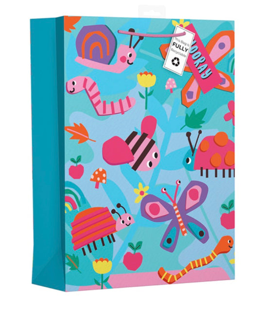 XL gift bag - decoupage insects