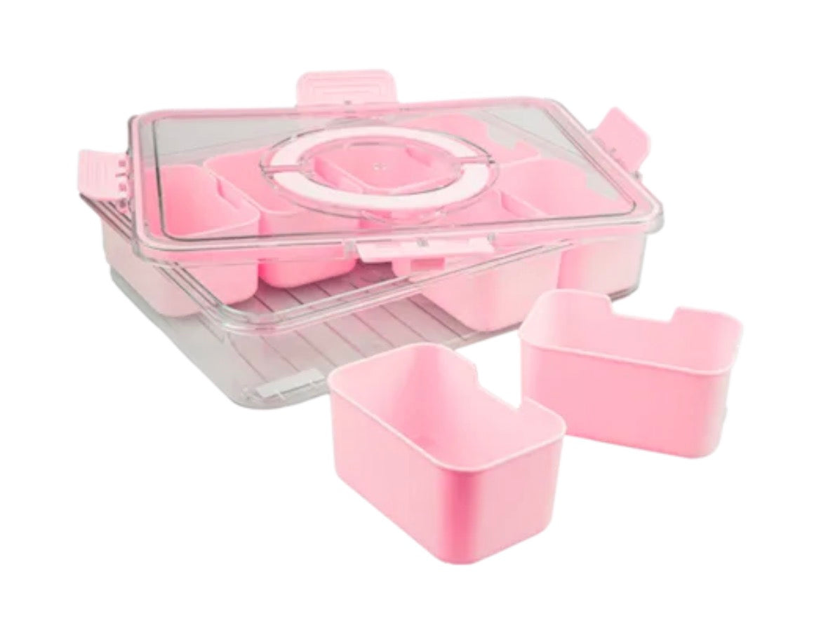 8-compartment snack box with handle