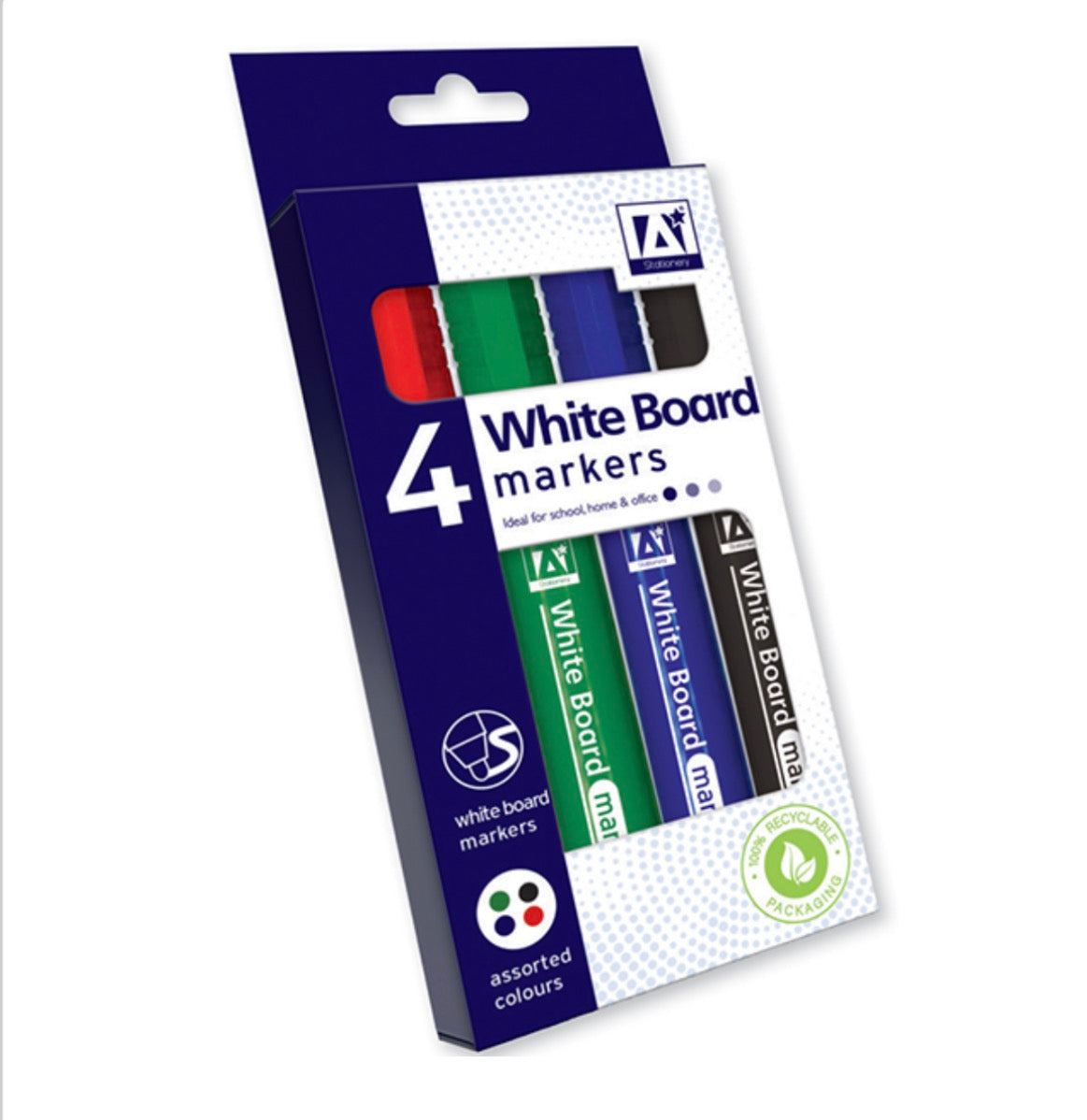 White board chunky mixed markers 4 pack