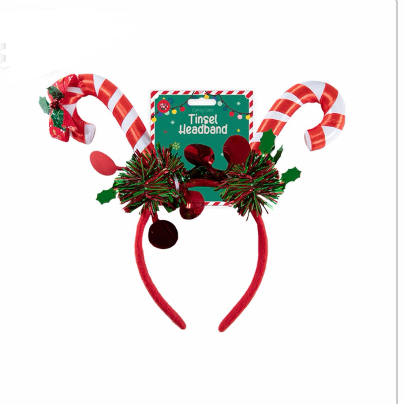 Candy cane tinsel headband